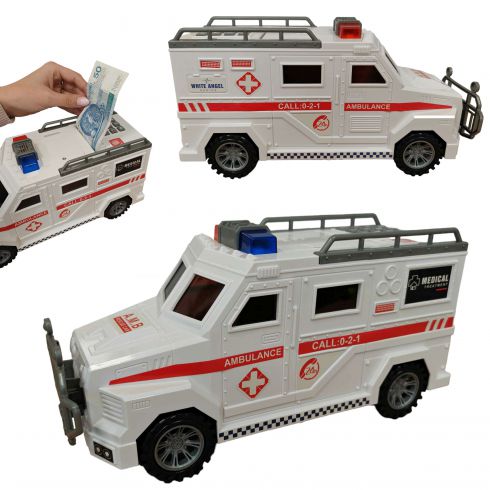 COIL Skarbonka na monety banknoty świnka prezent na pieniądze otwierana interaktywna auto ambulans COIL Skarbonka na monety banknoty świnka prezent na pieniądze otwierana interaktywna auto ambulans