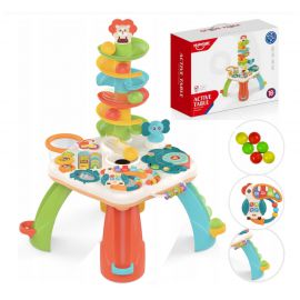 COIL Stolik interaktywny edukacyjny wielofunkcyjny tor dla kulek 2w1 panel muzyczny
