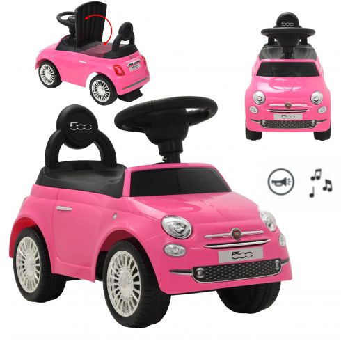 COIL Jeździk pchacz chodzik 3w1 autko dla dzieci samochód auto FIAT 500 licencja różowy COIL Jeździk pchacz chodzik 3w1 autko dla dzieci samochód auto FIAT 500 licencja różowy