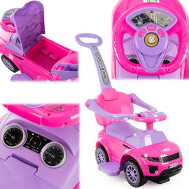 COIL Jeździk pchacz chodzi 3w1 autko dla dzieci duży samochód auto klakson muzyka różowy
