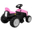 COIL Traktor na akumulator z przyczepką dla dzieci traktorek pojazd przyczepka różowy
