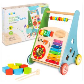 COIL Chodzik pchacz dla dzieci 3 kolory jeździk edukacyjny 2w1 drewniany