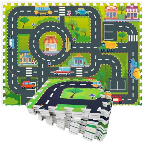 COIL Mata edukacyjna piankowa duża puzzle miasto ulice składana dla dzieci i niemowląt COIL Mata edukacyjna piankowa duża puzzle miasto ulice składana dla dzieci i niemowląt
