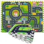 COIL Mata edukacyjna piankowa duża puzzle miasto ulice składana dla dzieci i niemowląt COIL Mata edukacyjna piankowa duża puzzle miasto ulice składana dla dzieci i niemowląt