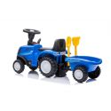 COIL Jeździk pchacz chodzik traktor New Holland z przyczepką dla dzieci niebieski
