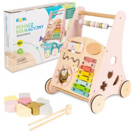 COIL Chodzik pchacz interaktywny dla dzieci jeździk edukacyjny 2w1 sorter różowy