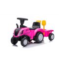 COIL Jeździk pchacz chodzik traktor New Holland z przyczepką dla dzieci różowy