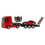 COIL Zdalnie sterowany samochód auto RC pilot duży zestaw 2 auta Mercedes Actros z lawetą 1:24 RTR czerwony COIL Zdalnie sterowany samochód auto RC pilot duży zestaw 2 auta Mercedes Actros z lawetą 1:24 RTR czerwony