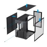 COIL Obudowa tower ATX MIDI USB 3.0 PC Komputerowa gaming szkło czarna INFINITY