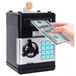 COIL Skarbonka sejf na monety banknoty bankomat pieniądze otwierana na kod pin wpłatomat czarno-srebrna COIL Skarbonka sejf na monety banknoty bankomat pieniądze otwierana na kod pin wpłatomat czarno-srebrna