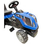 COIL Traktor na pedały z przyczepą ogromny traktorek duży dla dzieci jeździk 143cm niebieski COIL Traktor na pedały z przyczepą ogromny traktorek duży dla dzieci jeździk 143cm niebieski