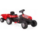 COIL Traktor na pedały z przyczepą ogromny traktorek duży dla dzieci jeździk 115cm czerwony