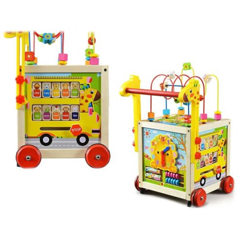 COIL Pchacz chodzik edukacyjny drewniany 5w1 kostka sorter dla dzieci panel COIL Pchacz chodzik edukacyjny drewniany 5w1 kostka sorter dla dzieci panel