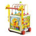 COIL Pchacz chodzik edukacyjny drewniany 5w1 kostka sorter dla dzieci panel