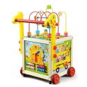 COIL Pchacz chodzik edukacyjny drewniany 5w1 kostka sorter dla dzieci panel