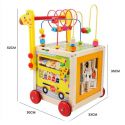 COIL Pchacz chodzik edukacyjny drewniany 5w1 kostka sorter dla dzieci panel