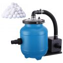 COIL Pompa piaskowa do basenu 100W. wydajność 4000l/h + 320g kulek filtracyjnych Aqualoon
