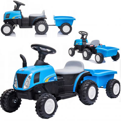 COIL Traktor na akumulator z przyczepą dla dzieci traktorek New Holland pojazd niebieski COIL Traktor na akumulator z przyczepą dla dzieci traktorek New Holland pojazd niebieski