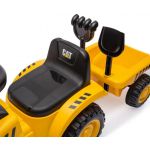 COIL Jeździk traktor spychacz żółty licencja CAT + łopatka i grabki COIL Jeździk traktor spychacz żółty licencja CAT + łopatka i grabki