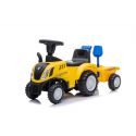 COIL Jeździk pchacz chodzik traktor New Holland z przyczepką dla dzieci żółty