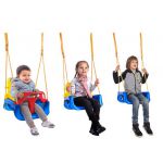 COIL Huśtawka dla dzieci ogrodowa fotel wiszący mocna 3w1 kubełkowa pasy niebiesko-żółta COIL Huśtawka dla dzieci ogrodowa fotel wiszący mocna 3w1 kubełkowa pasy niebiesko-żółta