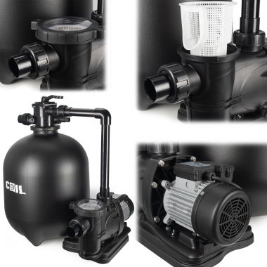 COIL Pompa piaskowa do basenu 800W. wydajność 19000l/h samozasysająca zbiornik 125l