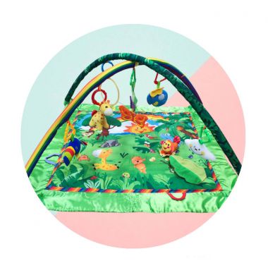 COIL MATA GIMNASTYCZNA EDUKACYJNA RAINFOREST Z ZABAWKAMI I LUSTERKIEM Z DŹWIĘKIEM