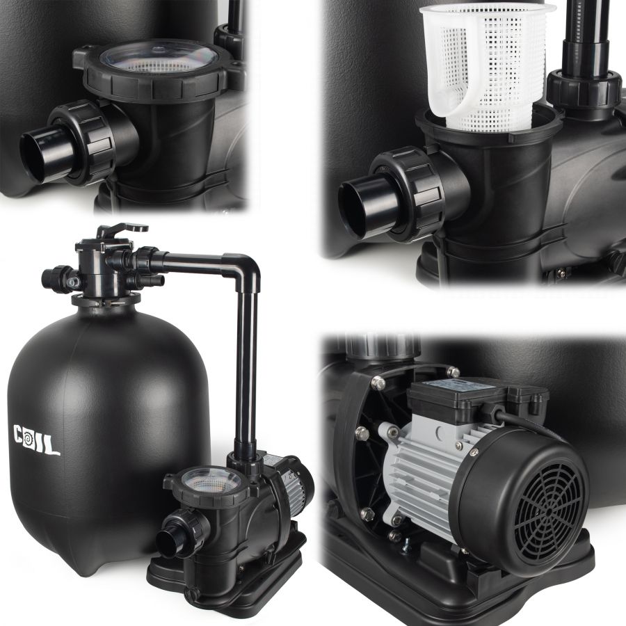 COIL Pompa piaskowa do basenu 800W. wydajność 19000l/h samozasysająca zbiornik 125l