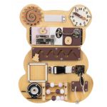 COIL Tablica Manipulacyjna Montessori Drewniana Miś