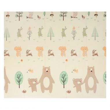 COIL Mata edukacyjna  piankowa duża dwustronna składana dla dzieci 180x200 las miś