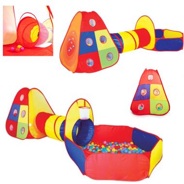 COIL Namiot 3w1 tunel kojec suchy basen rzepy koszykówka +100 piłeczek