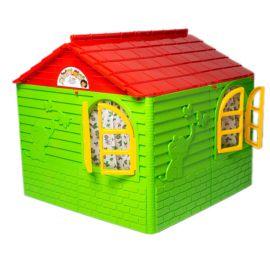 COIL Domek ogrodowy z okiennicami zielony dla dzieci