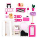 Coil Domek drewniany dla lalek winda zjeżdżalnia