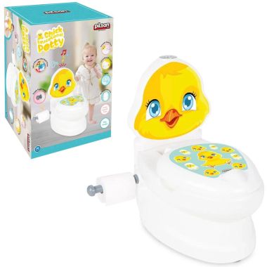 COIL Interactief potje Zittelig wit voor babytoilet kip