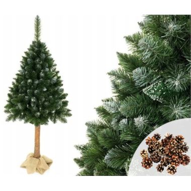 Pin de diamant arbre de Noël 3D sur le tronc 180cm neige paillettes