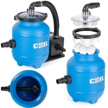 COIL Pompe à sable pour une piscine de 100 W. Performance 4000L / H + 320G AQUALOON FILTER BALLES DE FILTRE