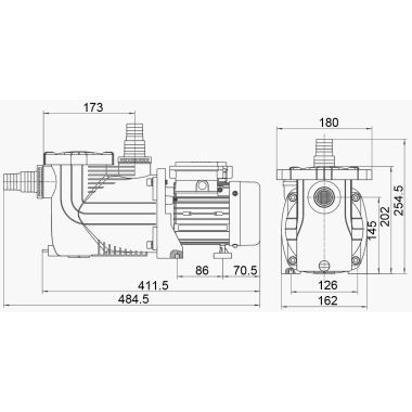 COIL Circulating pump for pool with a pre-filter 600W 12000L / h self-priming