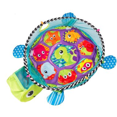 COIL Educational mat. Big for children and babies. Sensory playpen with balls of turtle