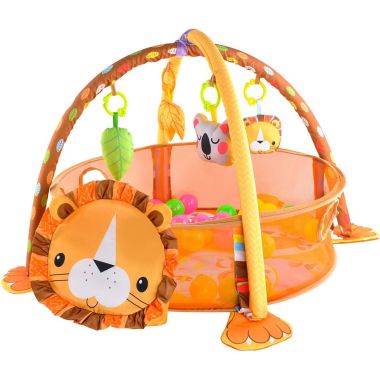 COIL Pädagogische Matte. Groß für Kinder und Babys. Sensical Playpen mit Bällen Löwen