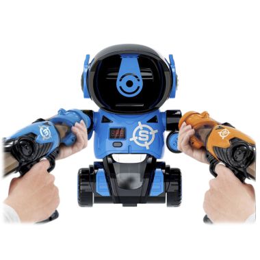 COIL Arcade jeu pour les enfants tirant sur le but robot + 2 pistolet + 24 balles bleu
