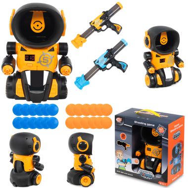 COIL Jeu d'arcade pour les enfants Tir de la cible Robot + 2 pistolet + 24 balles orange