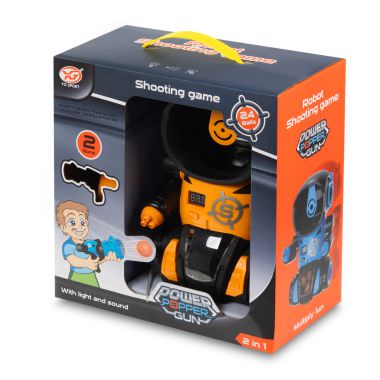 COIL Jeu d'arcade pour les enfants Tir de la cible Robot + 2 pistolet + 24 balles orange