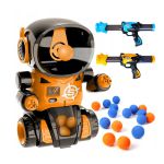 COIL Jeu d'arcade pour les enfants Tir de la cible Robot + 2 pistolet + 24 balles orange