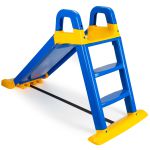 COIL Slide slide Large for children 140 cm Garden slide Solid with a blue-yellow ladder