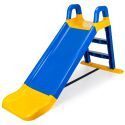 COIL Slide slide Large for children 140 cm Garden slide Solid with a blue-yellow ladder
