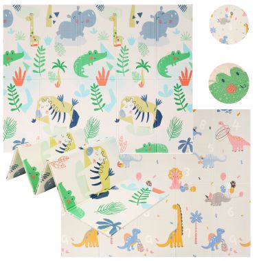 COIL Pädagogische Matte Schaum Big doppelseitig Faltbar für Kinder 150x200 Tiere