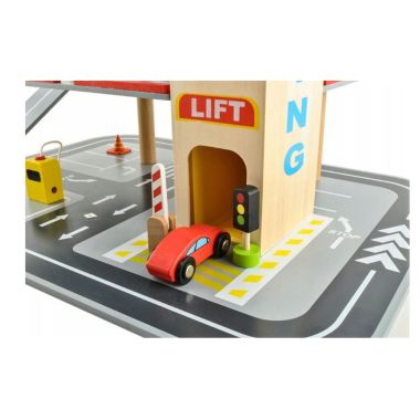 COIL Garage Car Parking Car Autek Set Elevator Wooden Double-Decor Helicopter with Equipment