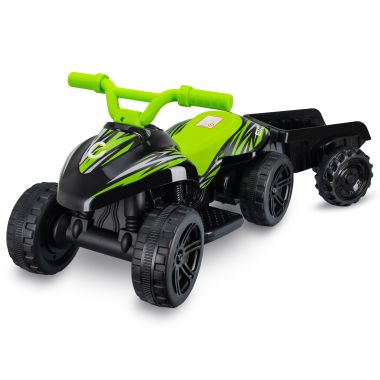 COIL Quad Mini pour les enfants Véhicule électrique batterie avec remorque vert