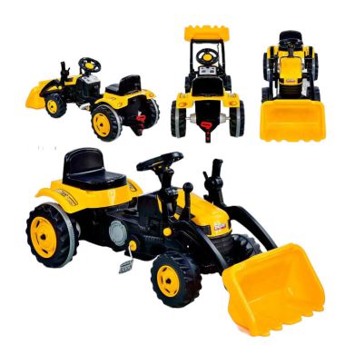 COIL Chargeur de tracteur pédale Grand tracteur grand pour enfants Ride 125cm max 50kg jaune