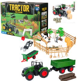COIL Ensemble de personnages d'élevage pour enfants jouet Grande ferme + tracteur 45 éléments